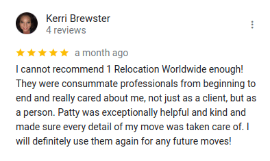 Kerri Brewster Moving Relocation Company Google Review